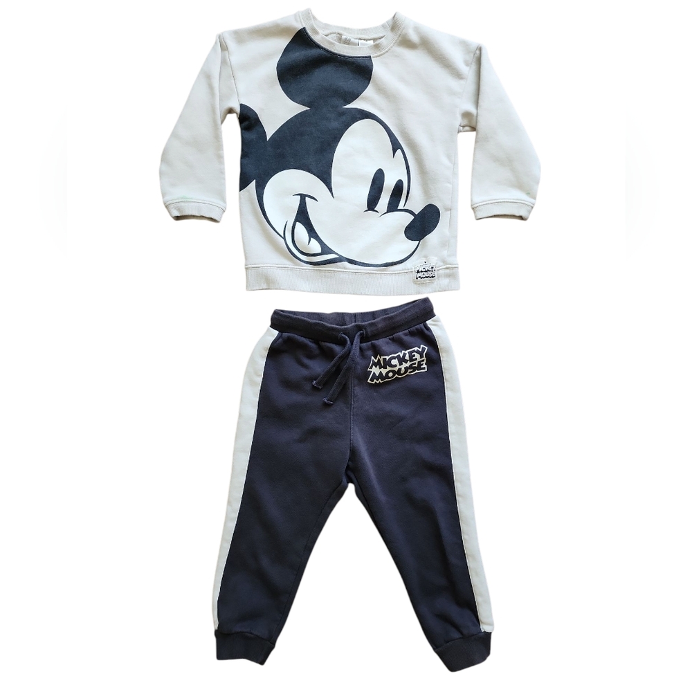 H&M Disney Boys Mickey Mouse Sweatshirt & Joggers Set - Size 3T